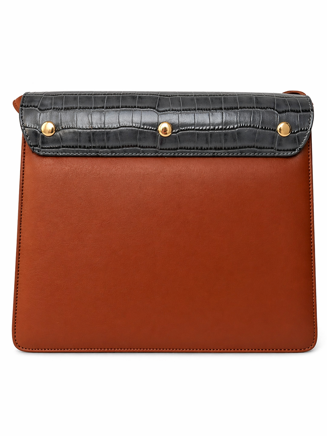 Sac Lipizzan Marron et Bleu Jean en Cuir Façon Croco, Pièce Iconique