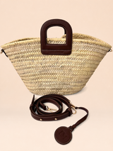 Panier Amazone Marron en Paille Naturelle et Cuir 4
