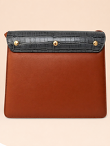 Sac Lipizzan Marron et Bleu Jean en Cuir Façon Croco, Pièce Iconique 6