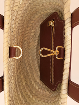 Panier Amazone Marron en Paille Naturelle et Cuir 8