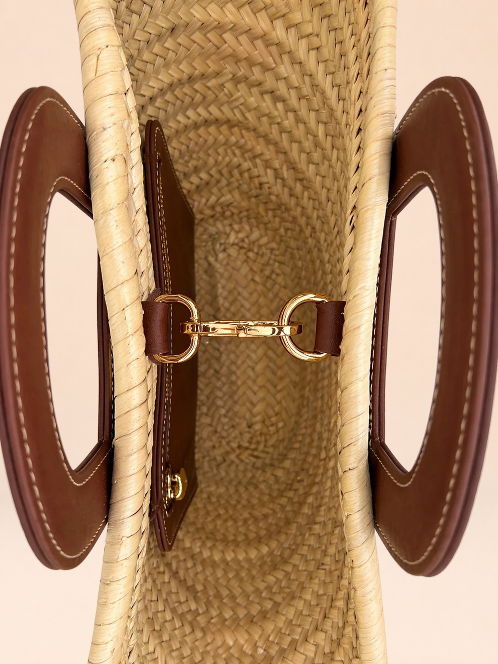 Panier Amazone Marron en Paille Naturelle et Cuir 9
