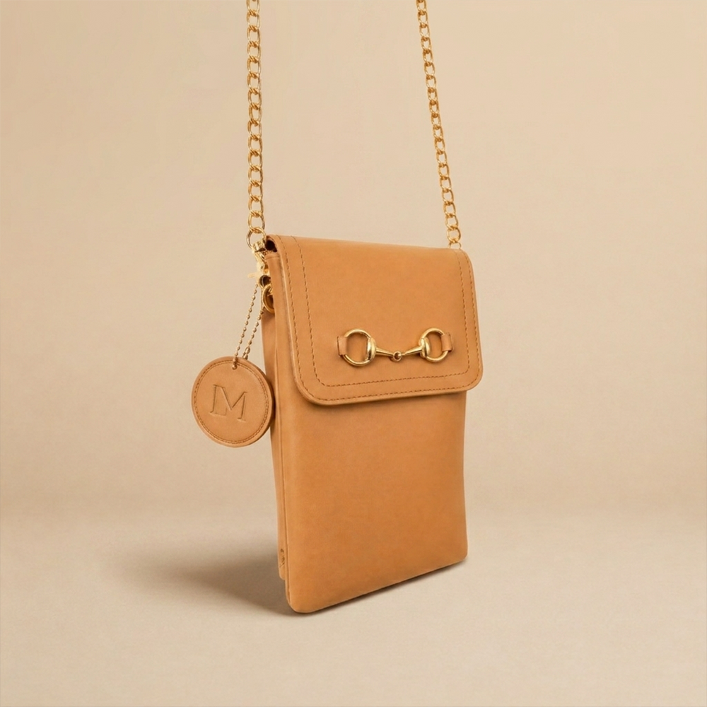Sac téléphone Diane camel 1