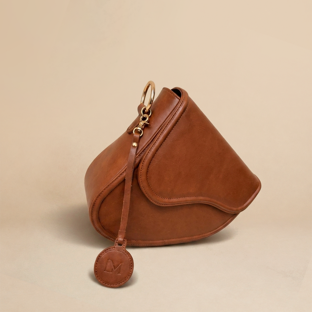Sac Selle-LM Marron Marbré en Cuir 1