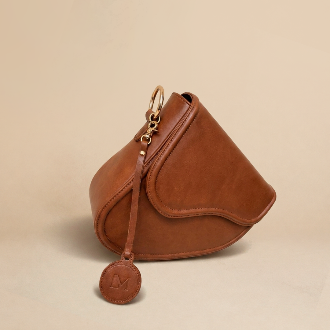 Sac Selle-LM Marron Marbré en Cuir