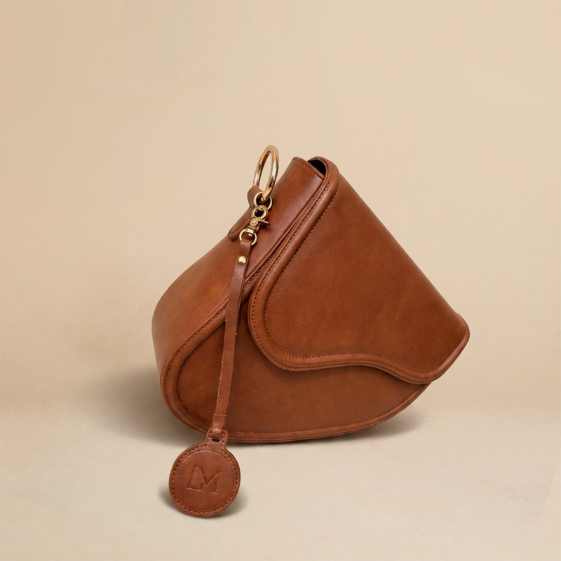 Sac Selle-LM Marron Marbré en Cuir