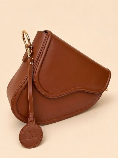 Sac Selle-LM Marron Marbré en Cuir