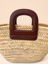 Panier Amazone Marron en Paille Naturelle et Cuir 7