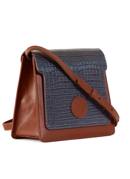 Sac Lipizzan marron et bleu jean