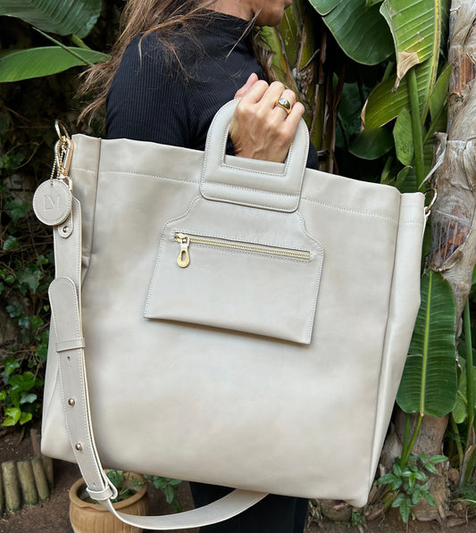 Cabas Amazone taupe cuir