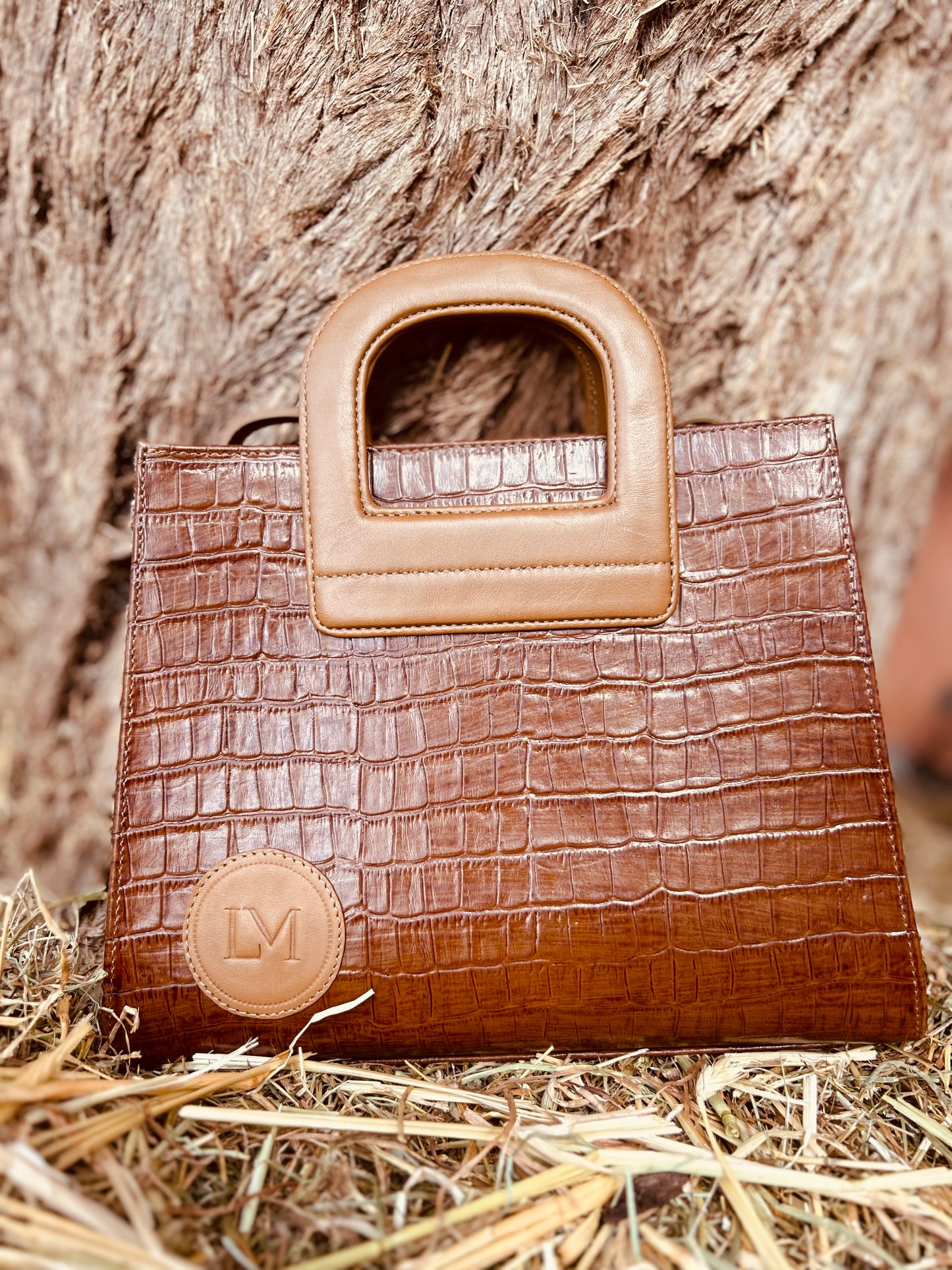 Sac Amazone marron anse beige