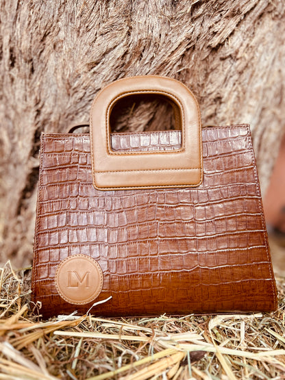 Sac Amazone marron anse beige