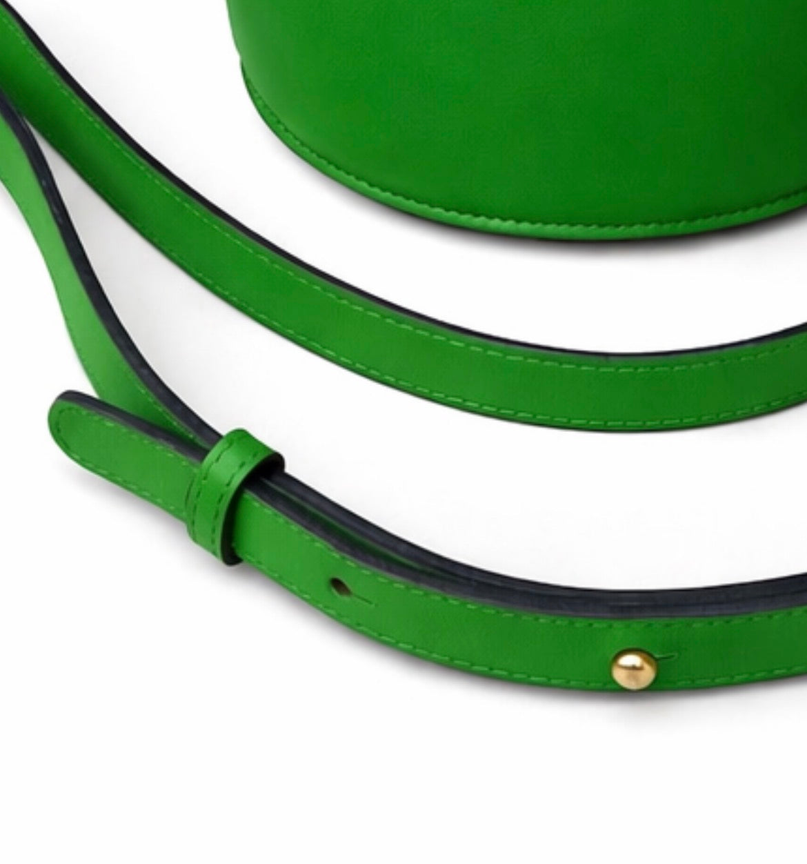 Seau Diane Vert en Cuir Vachette Doublé Daim, Sac Seau Femme Singulier