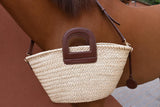 Panier Amazone Marron en Paille Naturelle et Cuir 2