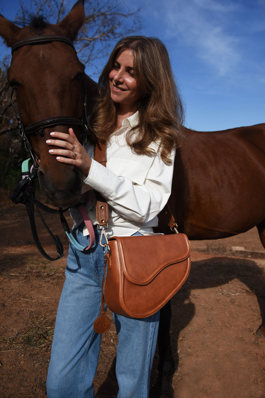 Sac selle cuir marron clair