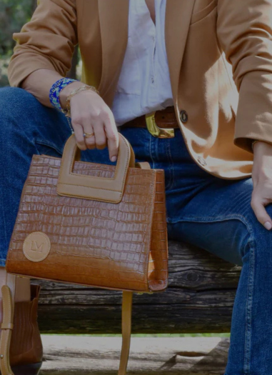 Sac Amazone marron anse beige